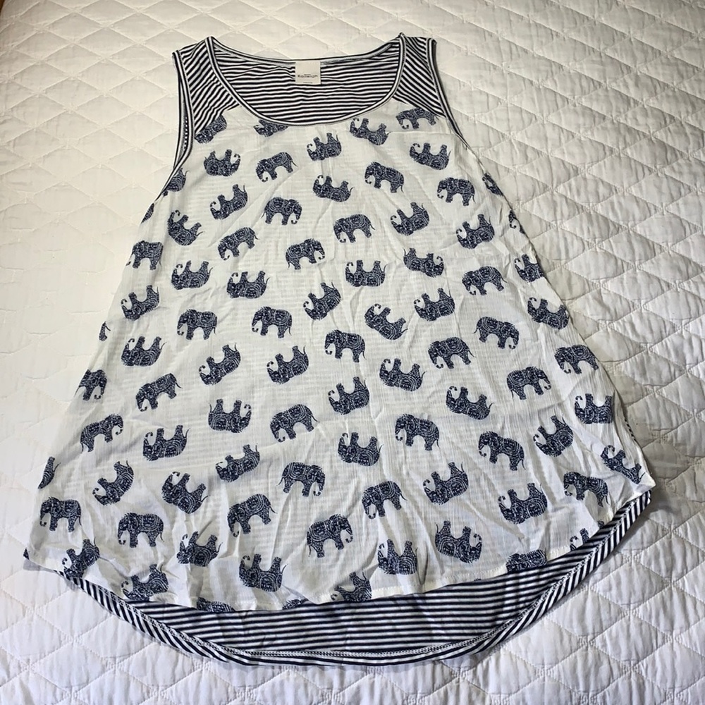 Elephant print flowy tank top
